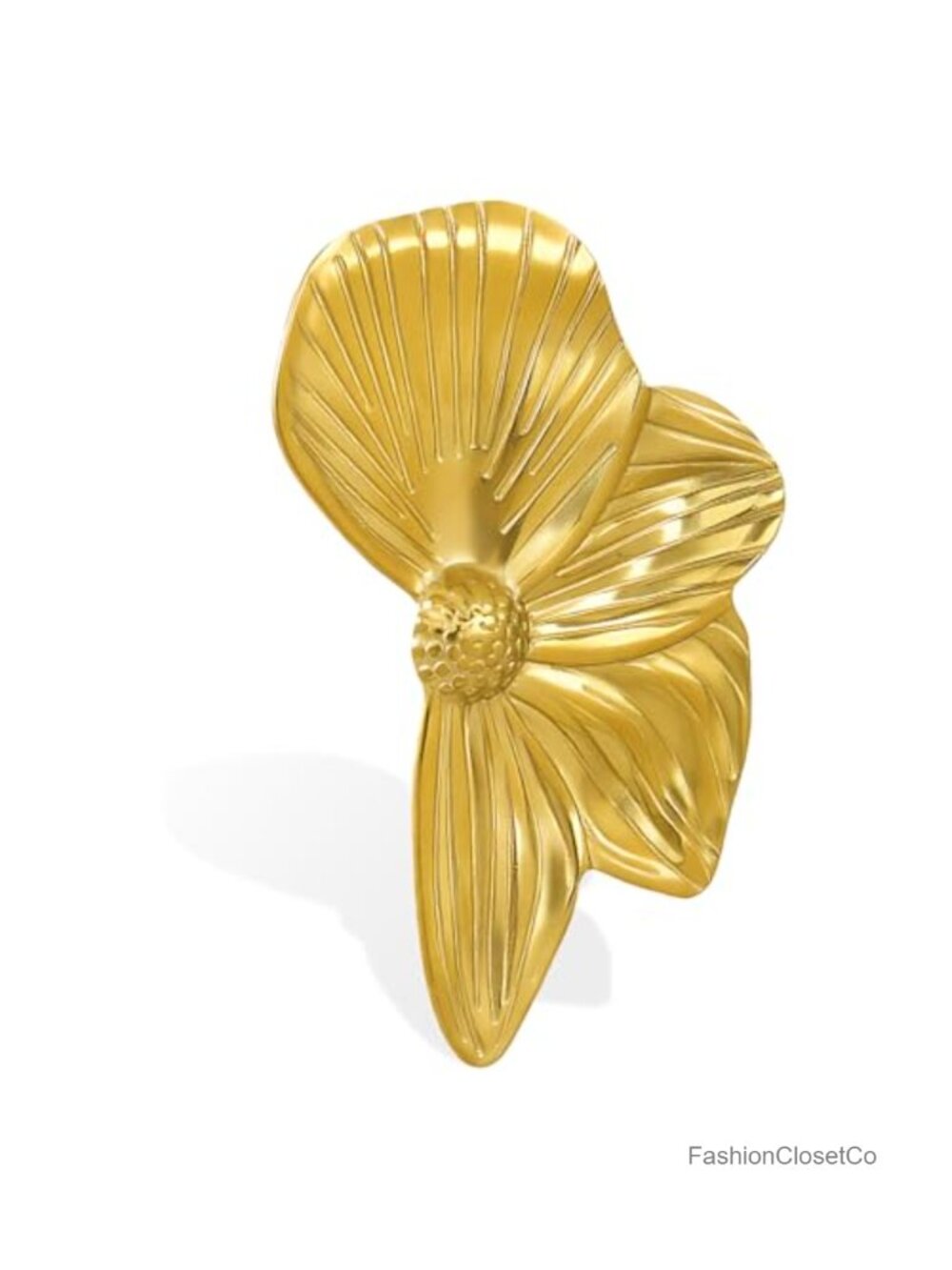 Daisy Flower Brooch Pin Stainless Steel 18K Gold Plated